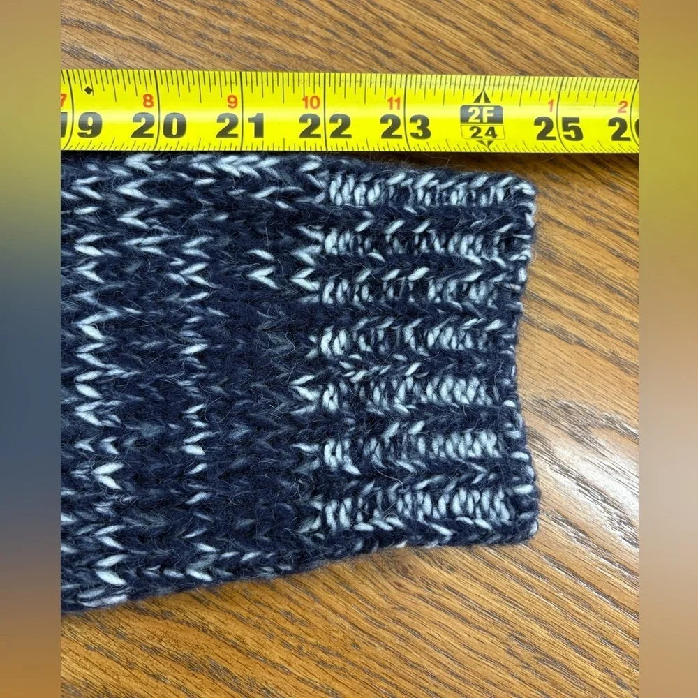 Armani Jeans Sweater Mens Blue Marled Soft Chunky Knit Size L Wool Blend Lux Y2K